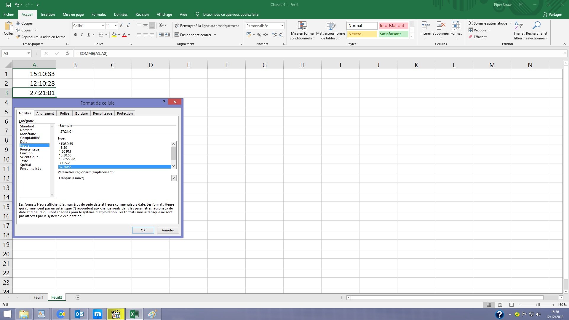 Excel Additionner Des Heures Au Delà De 24