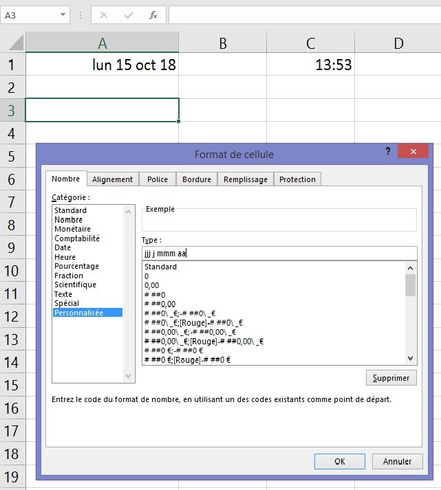 Excel date et heure