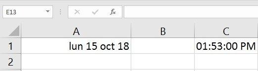 Excel date et heure