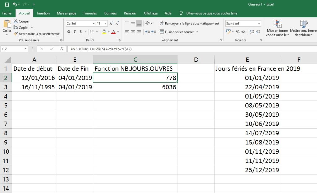 Excel : différence entre deux dates/heures — MANAGEMENT FINANCIER