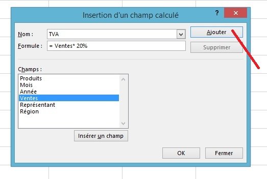 Opérations dans un tableau croisé dynamique