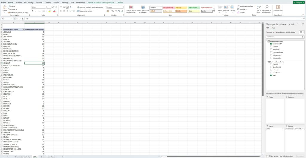 Exemple tableau croisé dynamique