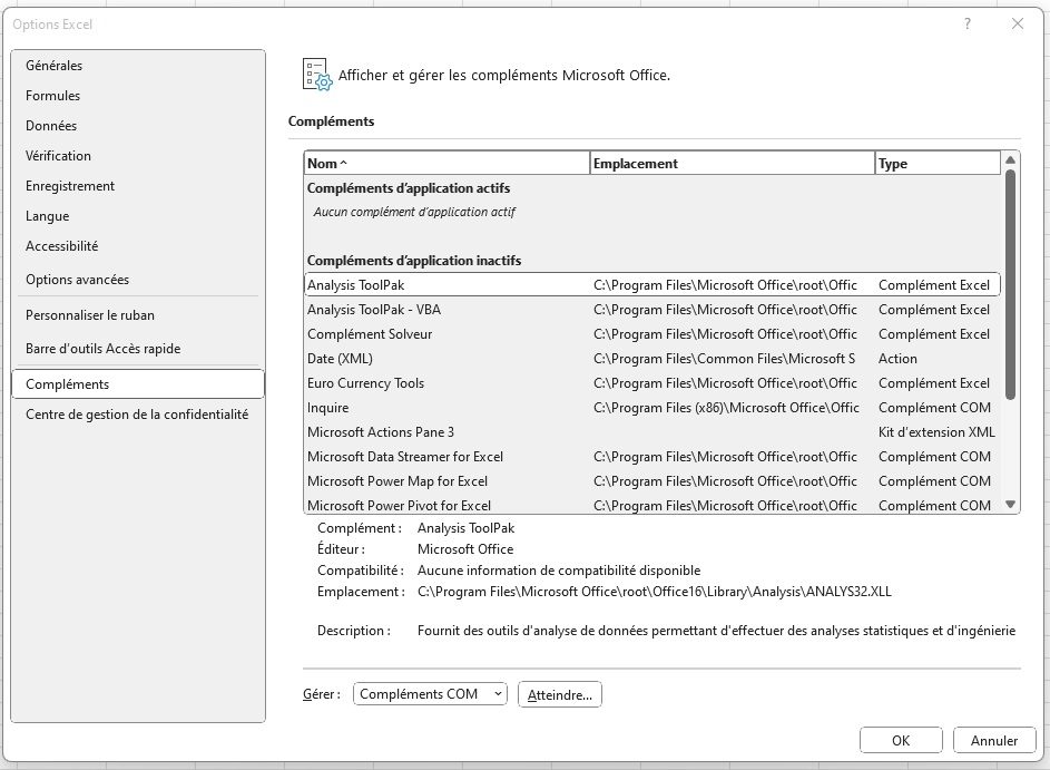 Installation PowerPivot 